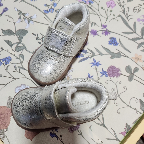 Carter's Silver Baby Shoes - Picture 2 of 6
